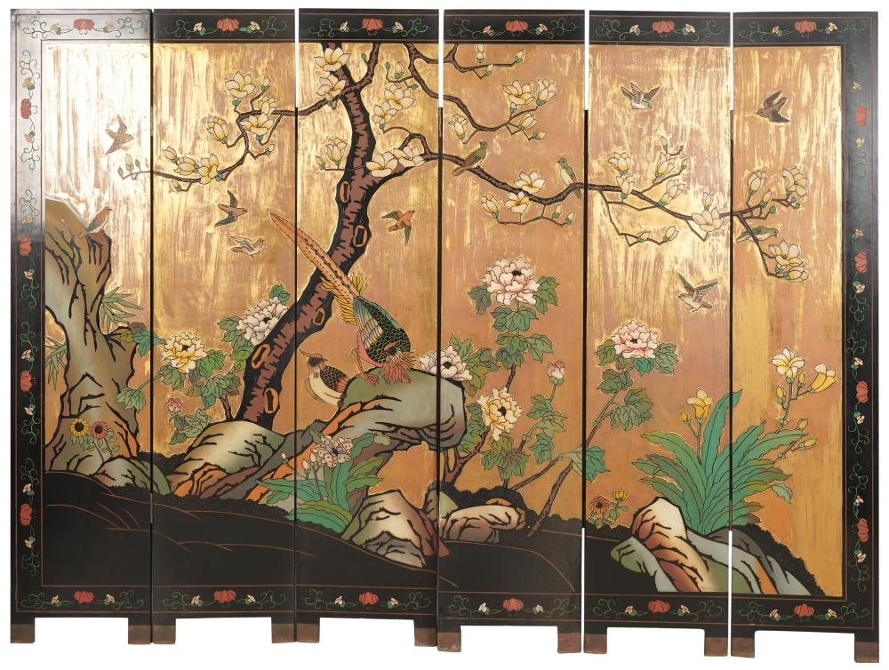 CHINESE LACQUERED SCREENChinese Lacquered