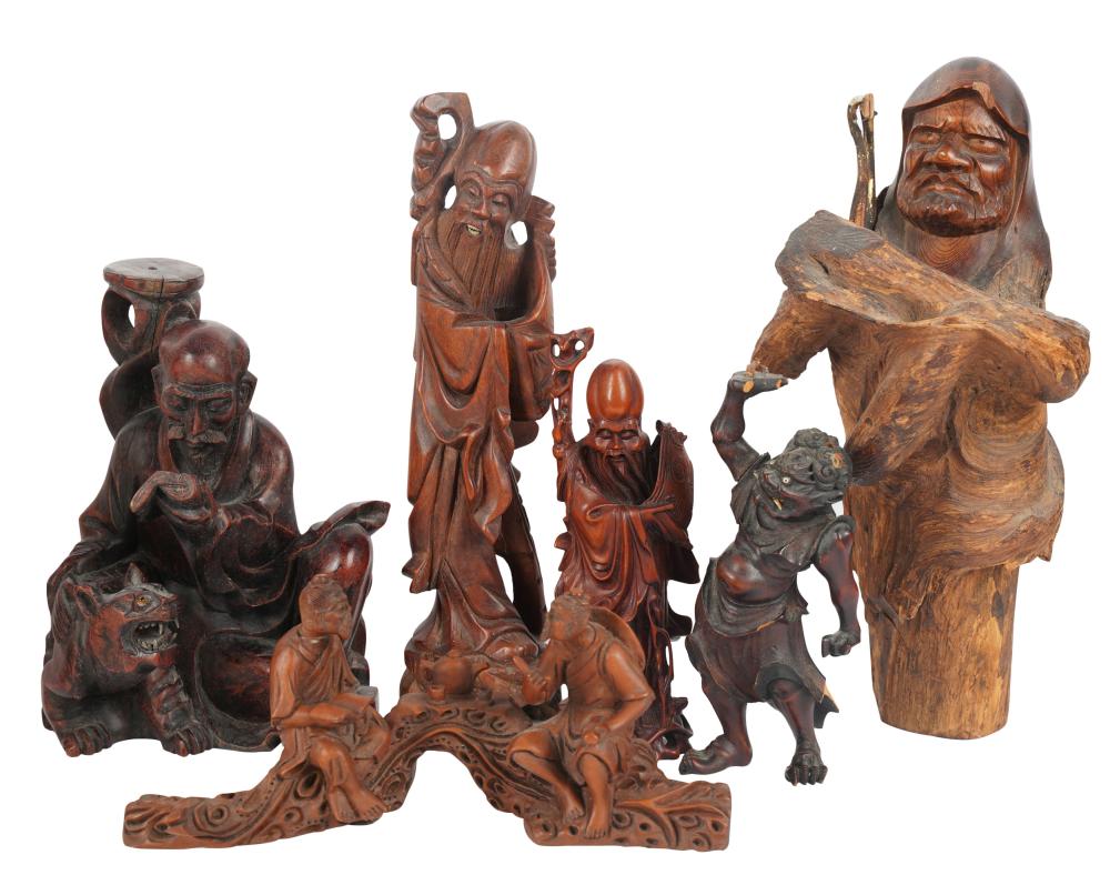 COLLECTION OF ASIAN FIGURAL WOOD 3b529d