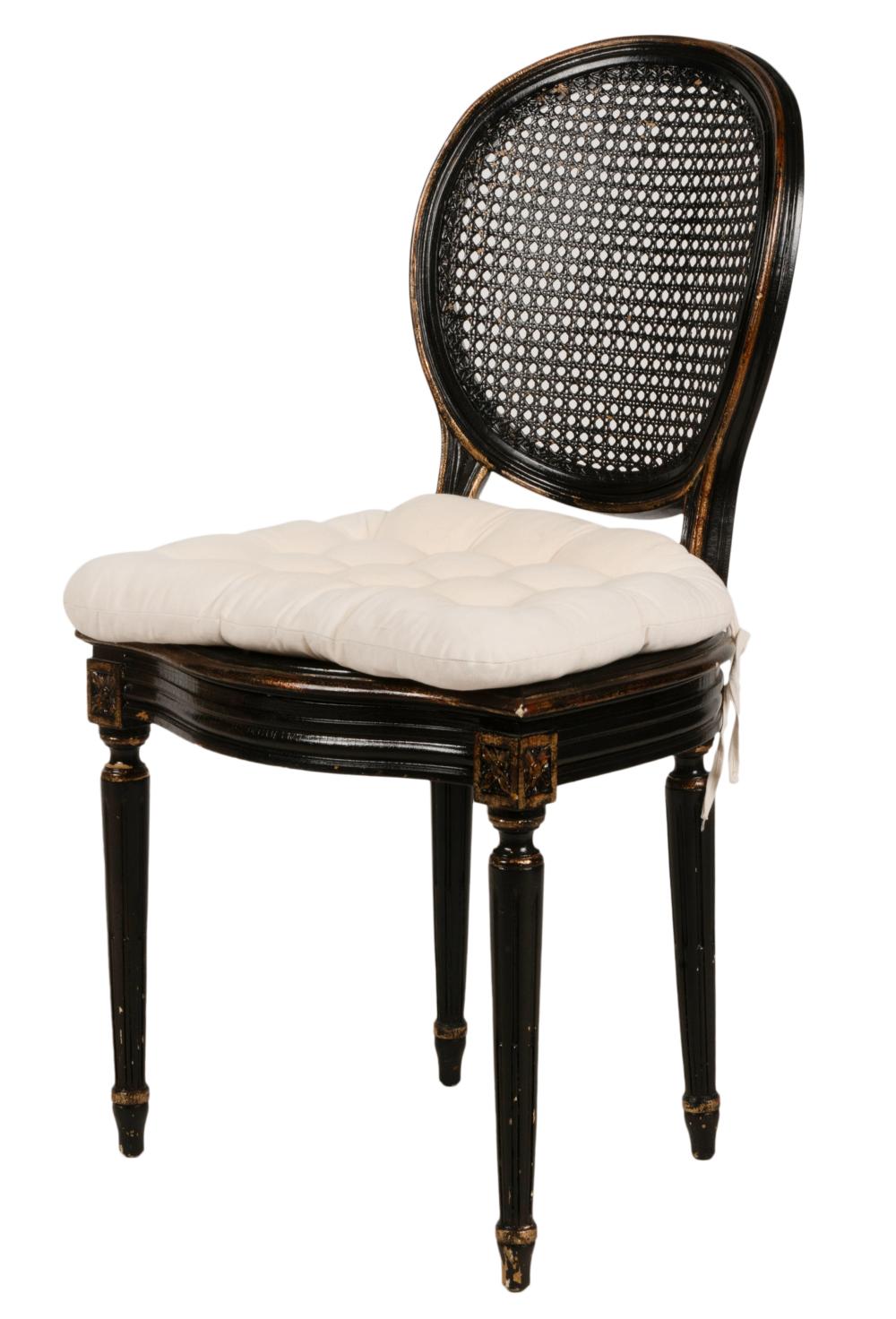 LOUIS XVI STYLE EBONIZED AND CANED 3b52c3