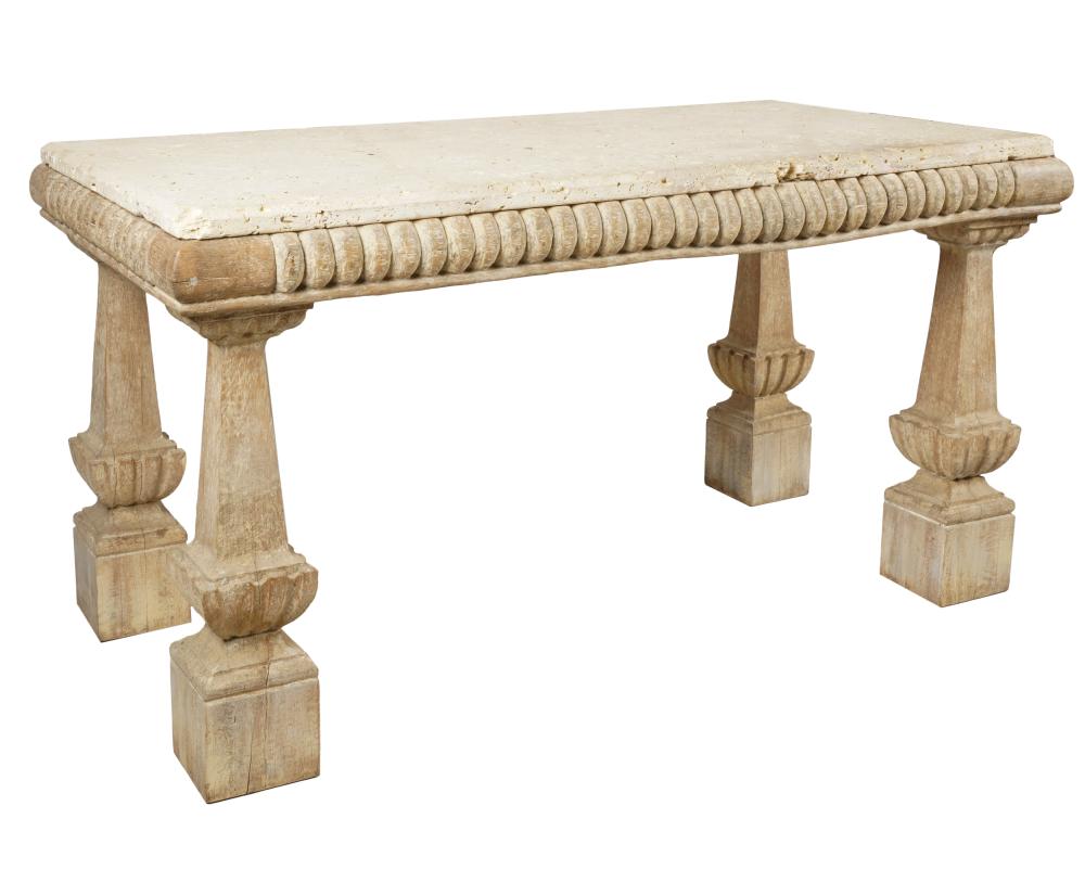 KREISS CARVED WOOD CONSOLE TABLEKreiss