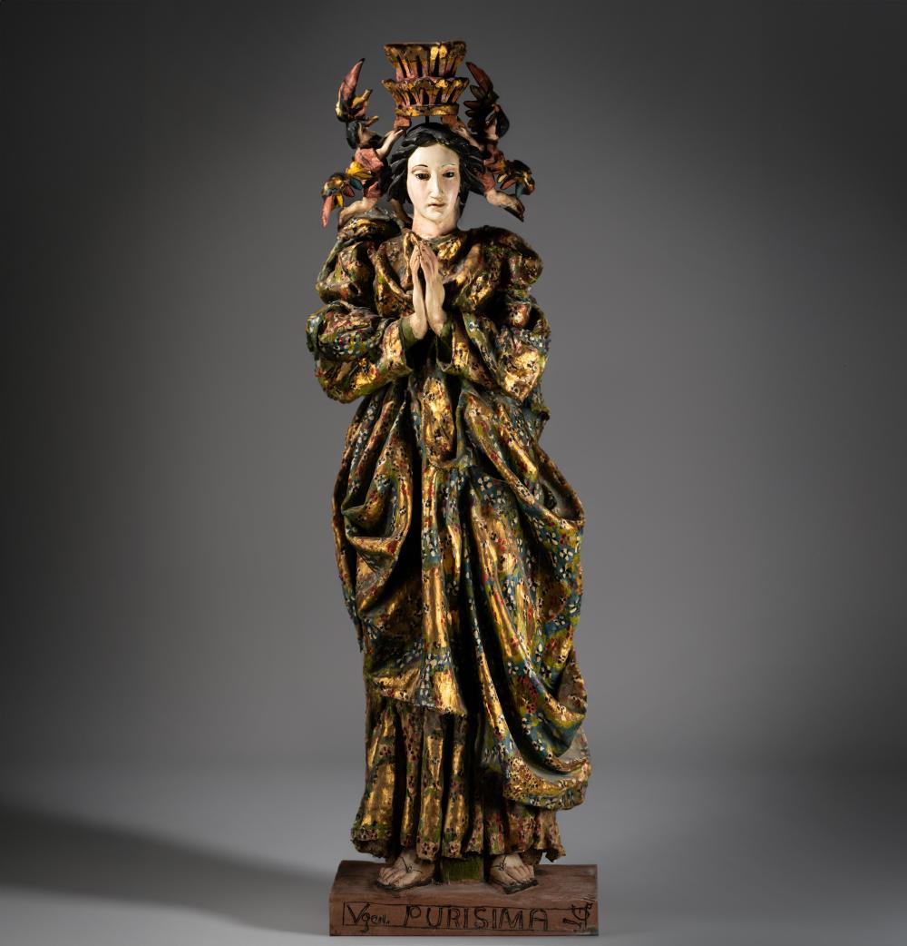 CARVED AND POLYCHROMED FIGURE OF