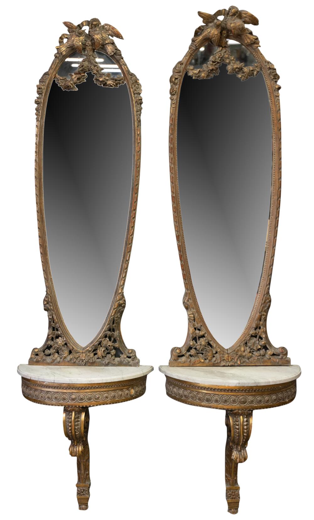 PAIR OF CONTINENTAL GILTWOOD CONSOLE