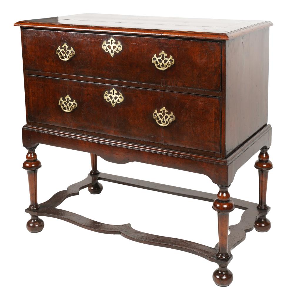 WILLIAM AND MARY MAHOGANY CHEST-ON-STANDWilliam