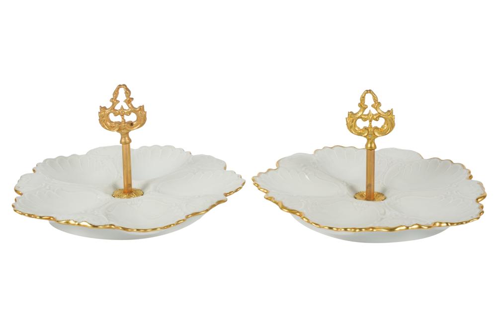 PAIR OF LIMOGES PORCELAIN OYSTER