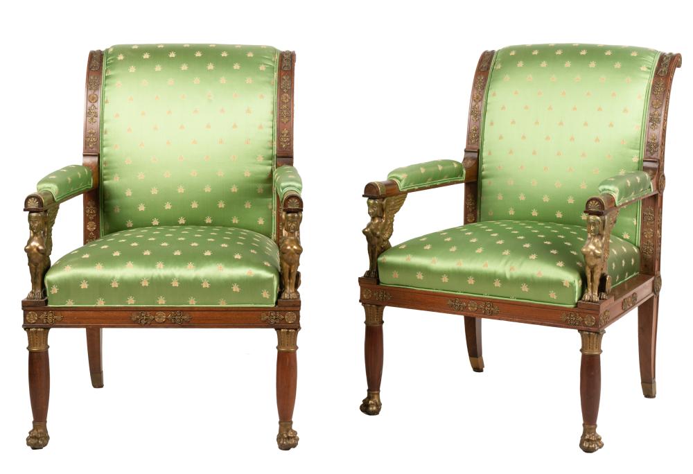 PAIR OF FRENCH EMPIRE STYLE FAUTEUILSPair 3b5410