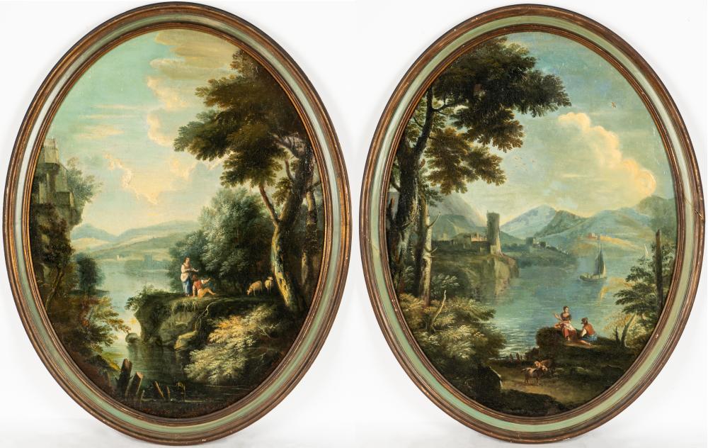 PAIR OF CAPRICCIO LANDSCAPE PANELSPair 3b541f