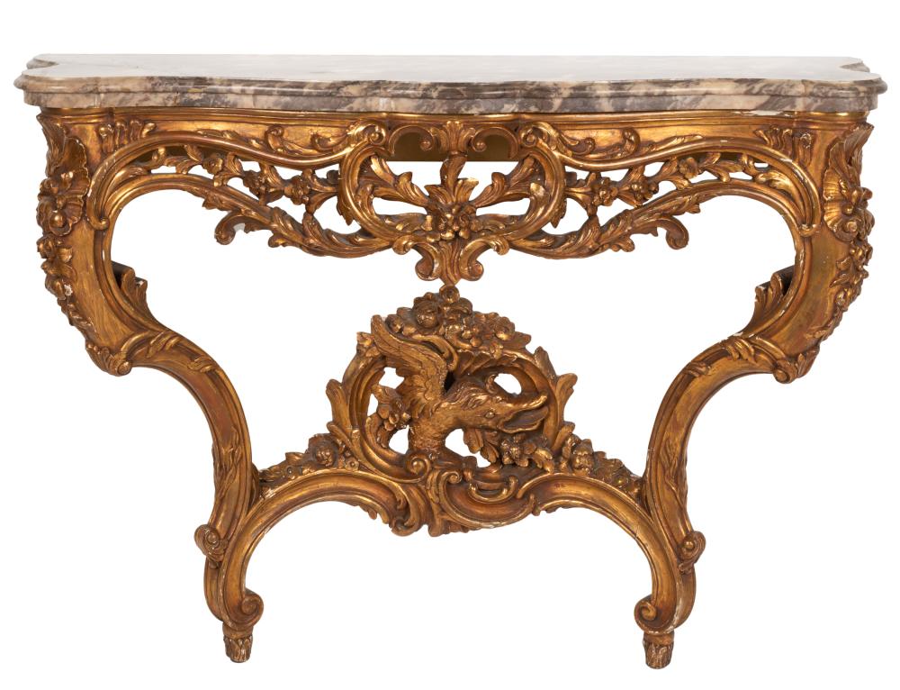 ROCOCO STYLE MARBLE TOP GILTWOOD 3b5416