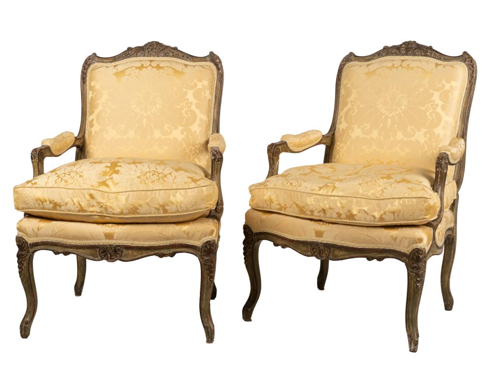 PAIR OF LOUIS XV-STYLE PAINTED