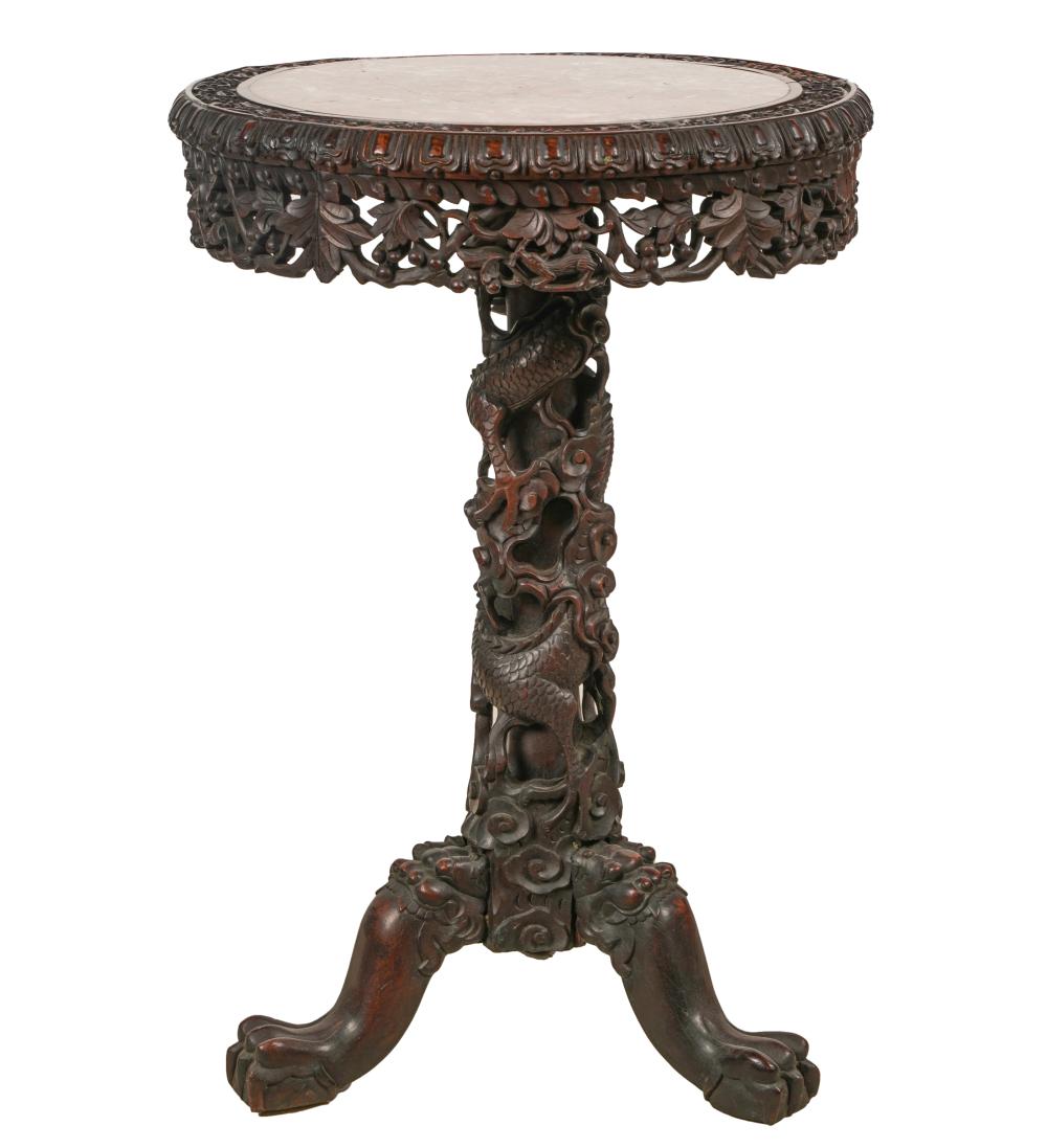 ANGLO INDIAN CARVED WOOD TABLEAnglo