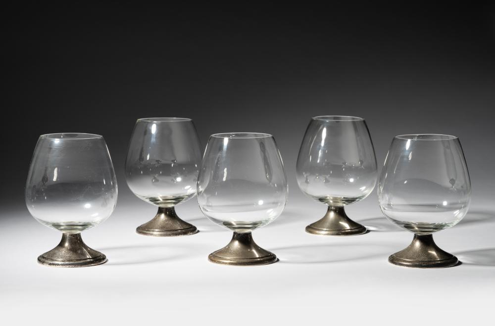 FIVE STERLING AND GLASS BRANDY 3b5526