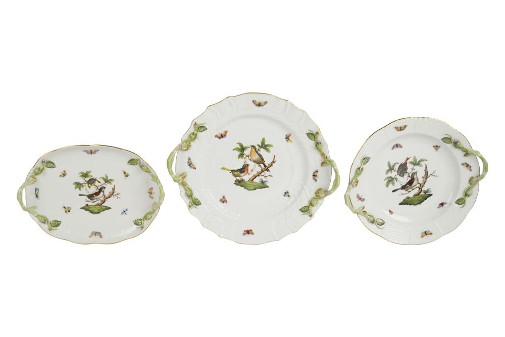 THREE HEREND PORCELAIN PLATTERSThree