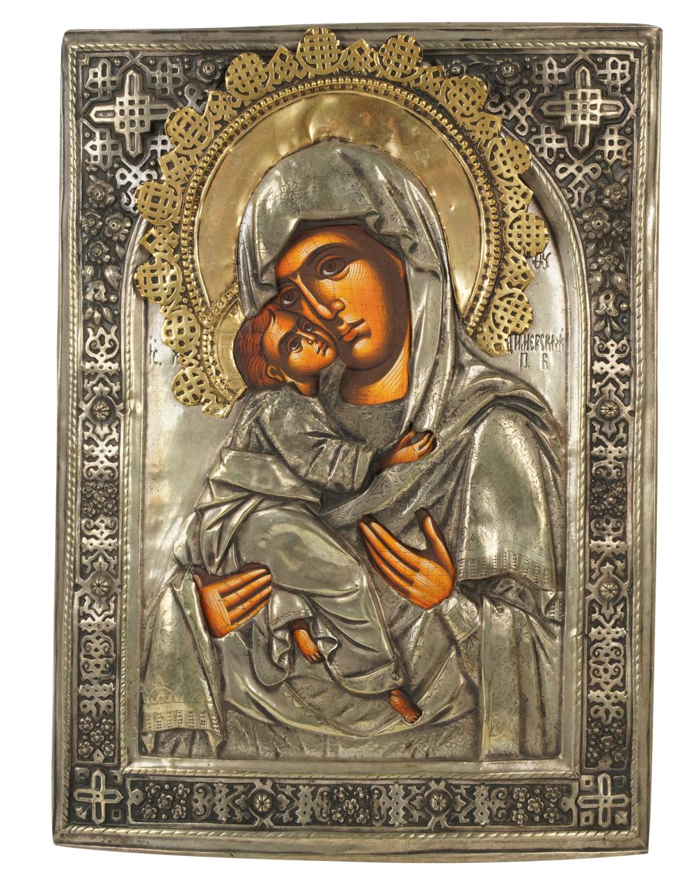 RUSSIAN ICON OF THE VIRGIN AND 3b558e