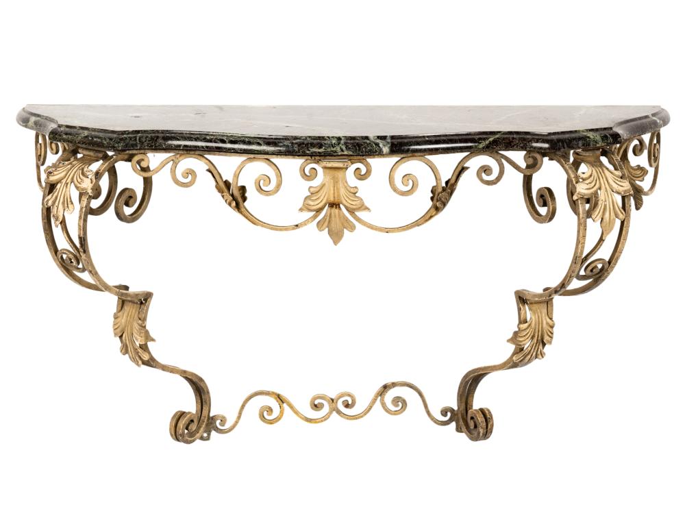 ROCOCO STYLE IRON AND MARBLE CONSOLE 3b55a9