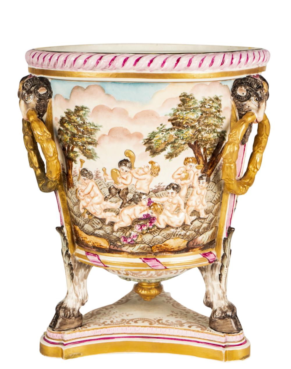 CAPODIMONTE PORCELAIN JARDINIERECapodimonte