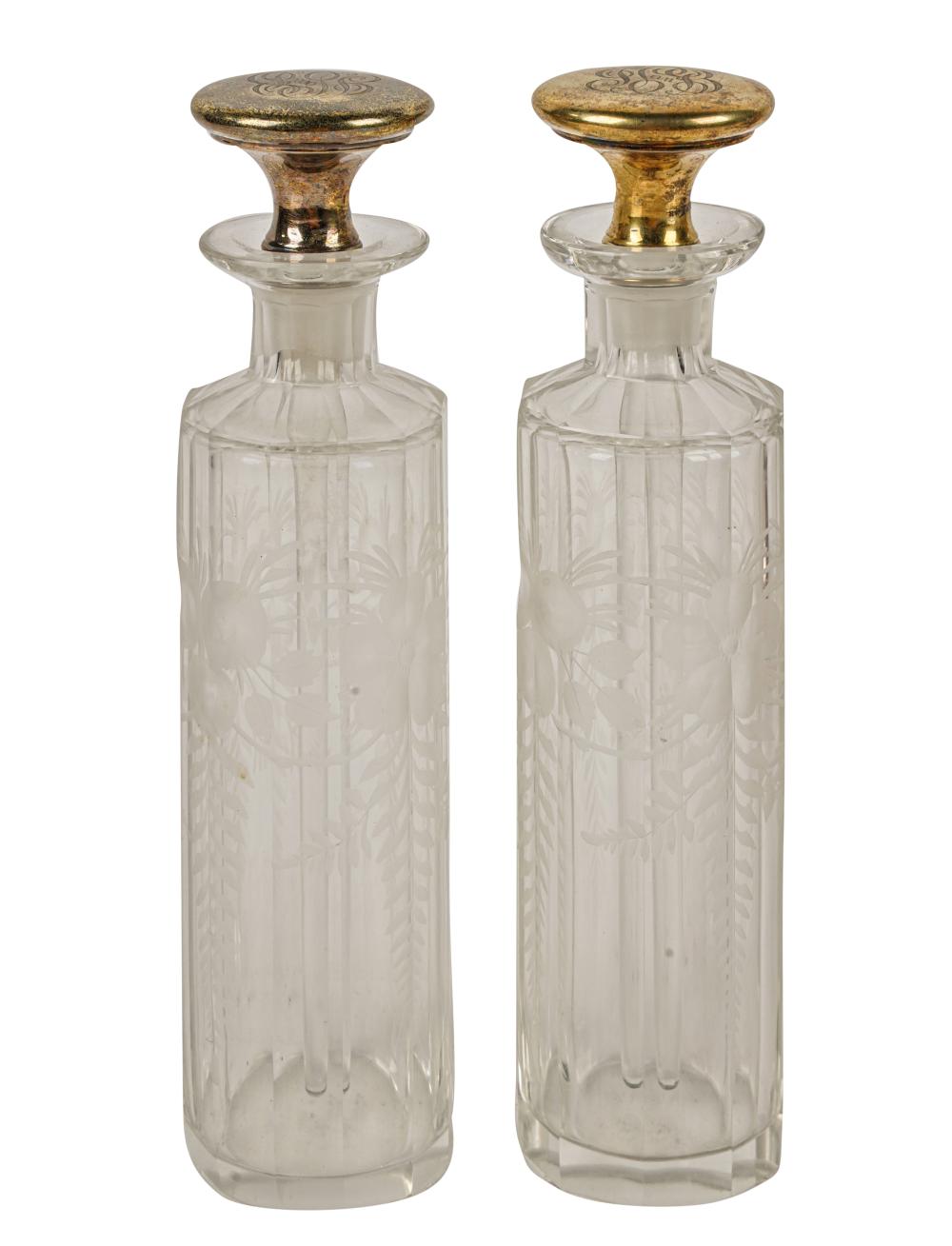 PAIR OF GILT STERLING-MOUNTED ETCHED