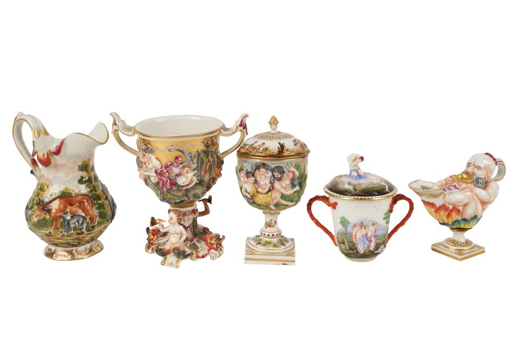 GROUP OF CAPODIMONTE PORCELAINGroup