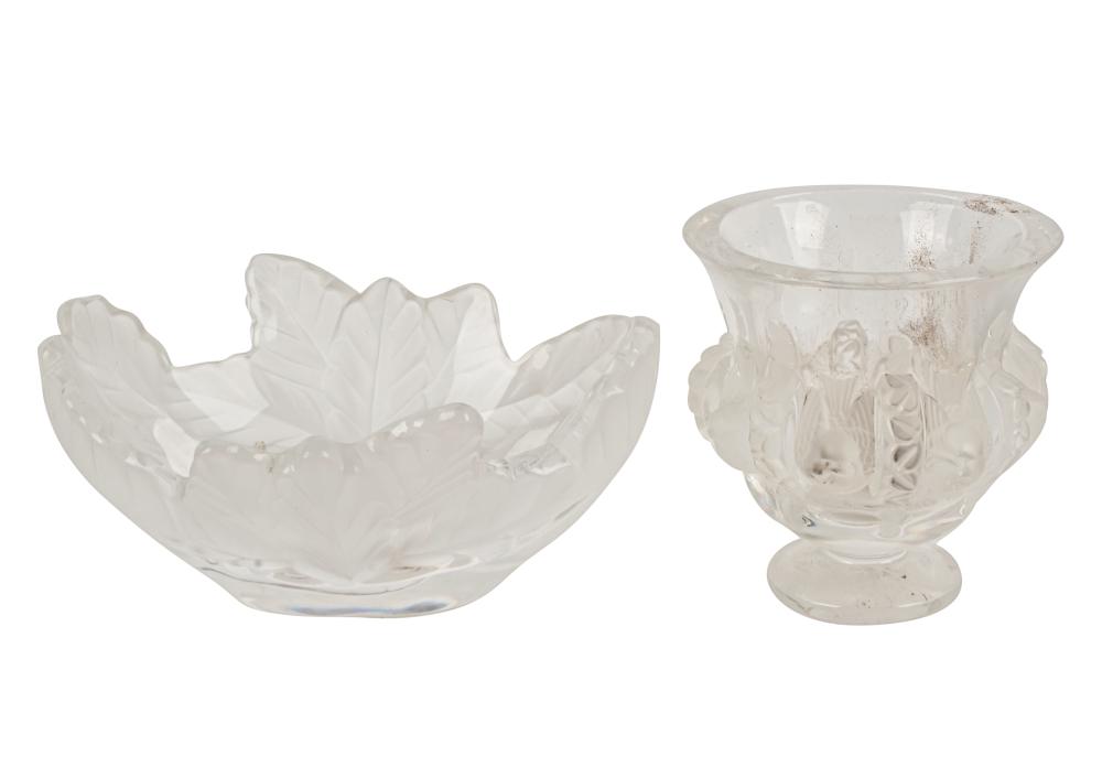 TWO PIECES OF LALIQUE GLASSTwo