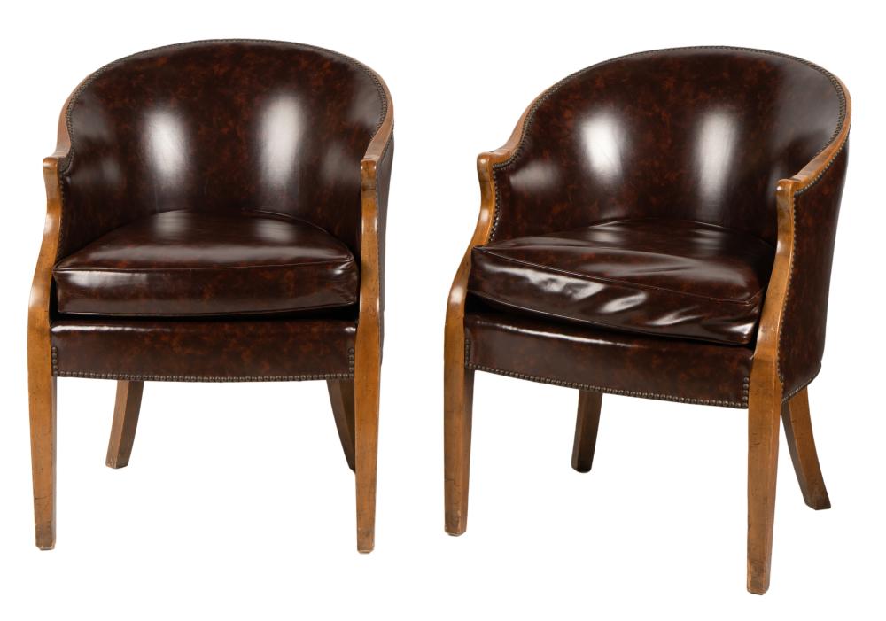 PAIR OF BAKER BARREL CHAIRSPair of Baker