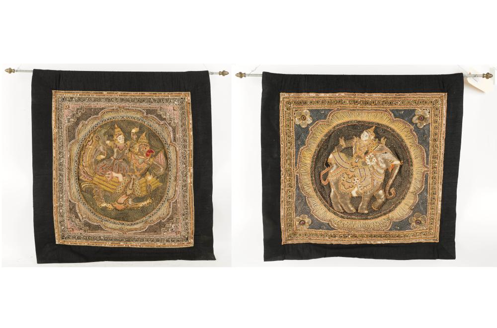 TWO SOUTHEAST ASIAN EMBROIDERY 3b56bc