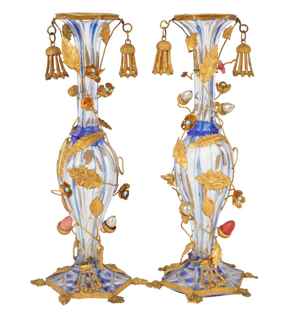 PAIR OF BACCARAT BUD VASES WITH