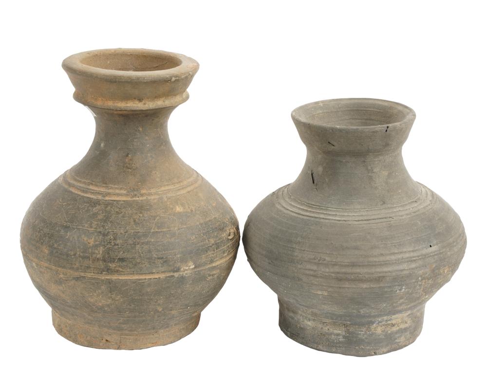 TWO PRIMITIVE POTTERY VESSELSTwo