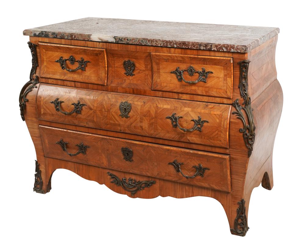 LOUIS XV-STYLE MARBLE-TOP COMMODELouis