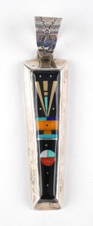 VINTAGE SW INLAY STERLING PENDANTSterling 3b586a