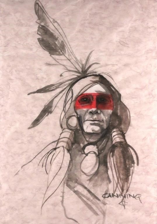 BOB CANNING NATIVE AMERICAN WCWatercolor