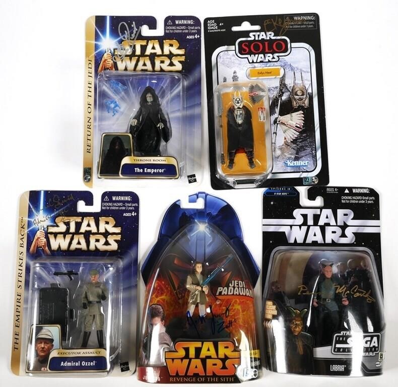  5 SIGNED STAR WARS ACTION FIGURESStar 3b58da