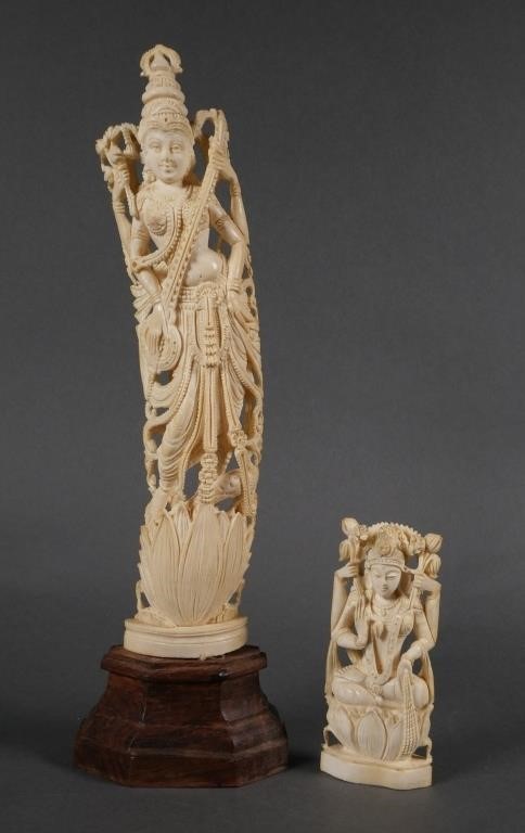 DEITY CARVED BONE 2PCSSculptures depicting