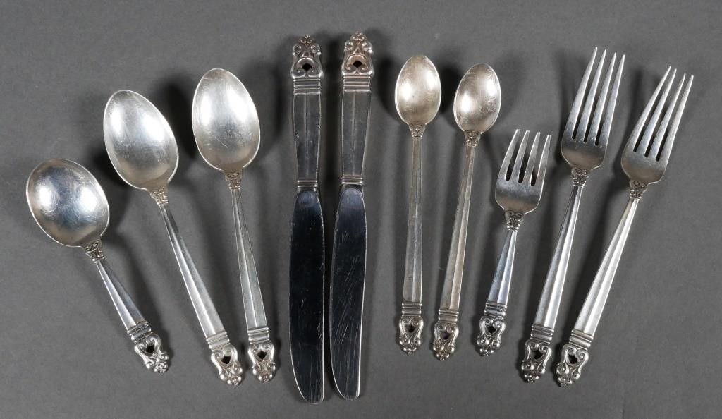 (10) STERLING SILVER ROYAL DANISH FLATWARE10