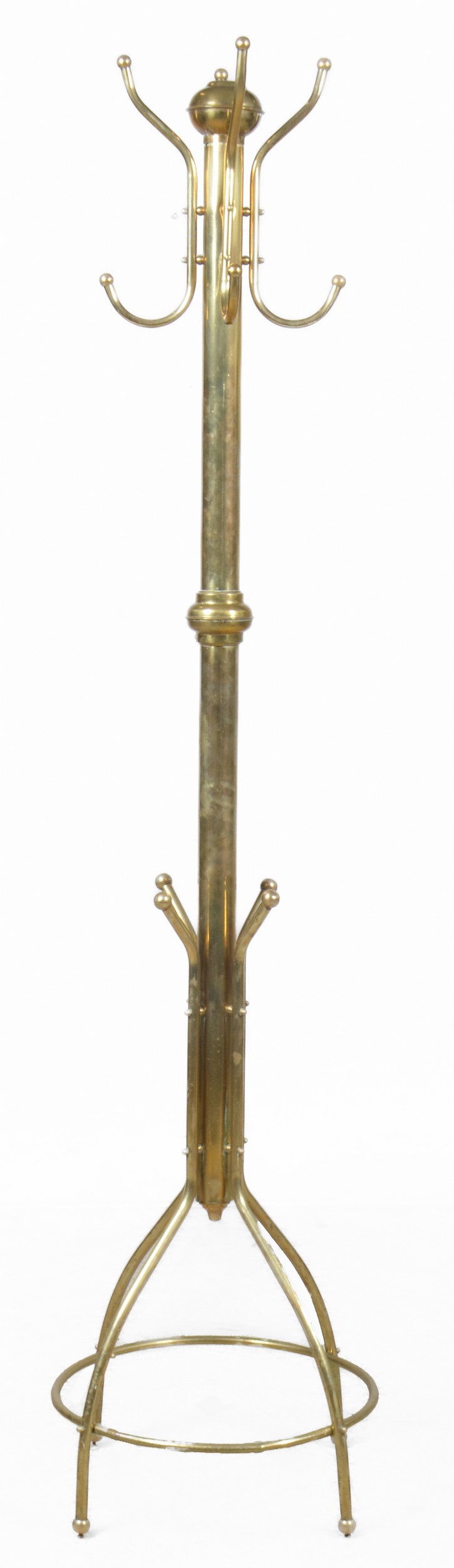 Brass hall tree, 72"h