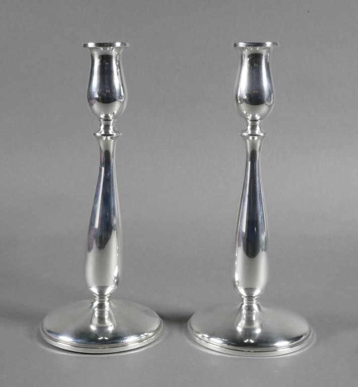 PAIR CARTIER STERLING CANDLESTICKS