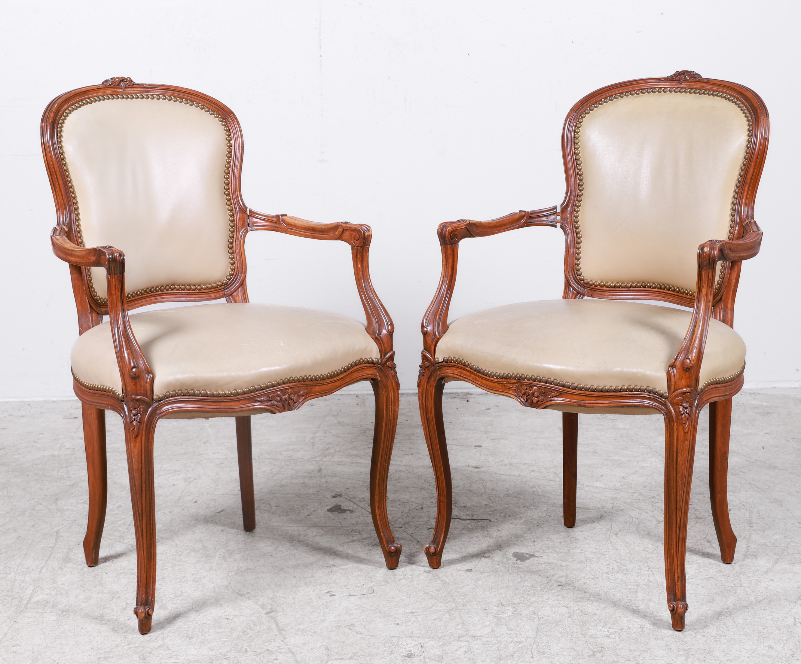 Pair Lawnsonia Louis XV style carved