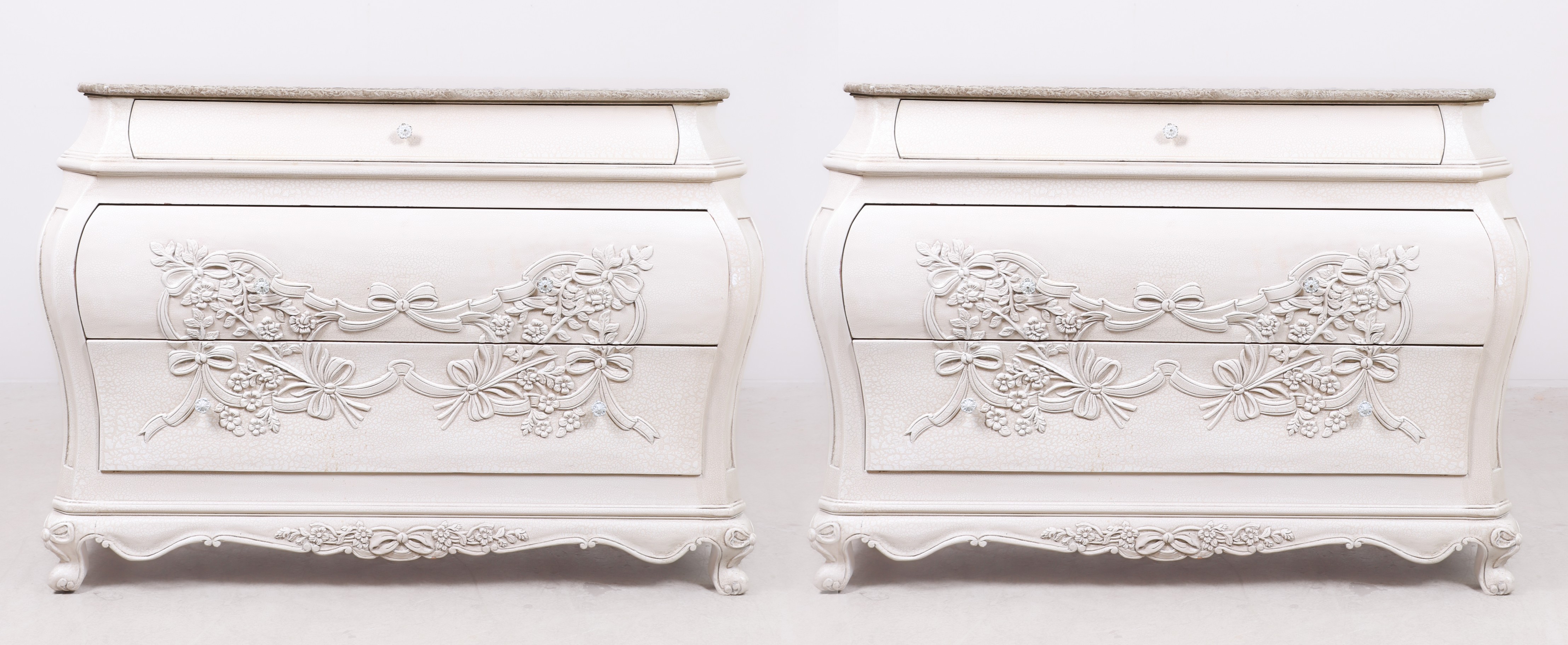 Pair French style cream painted 3b59f7