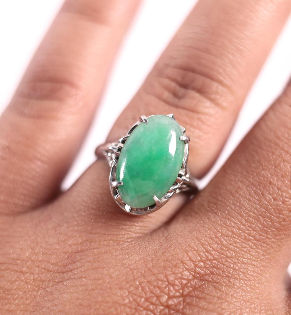 VINTAGE JADE PT900 8 0G RING SIZE 3b5a6a