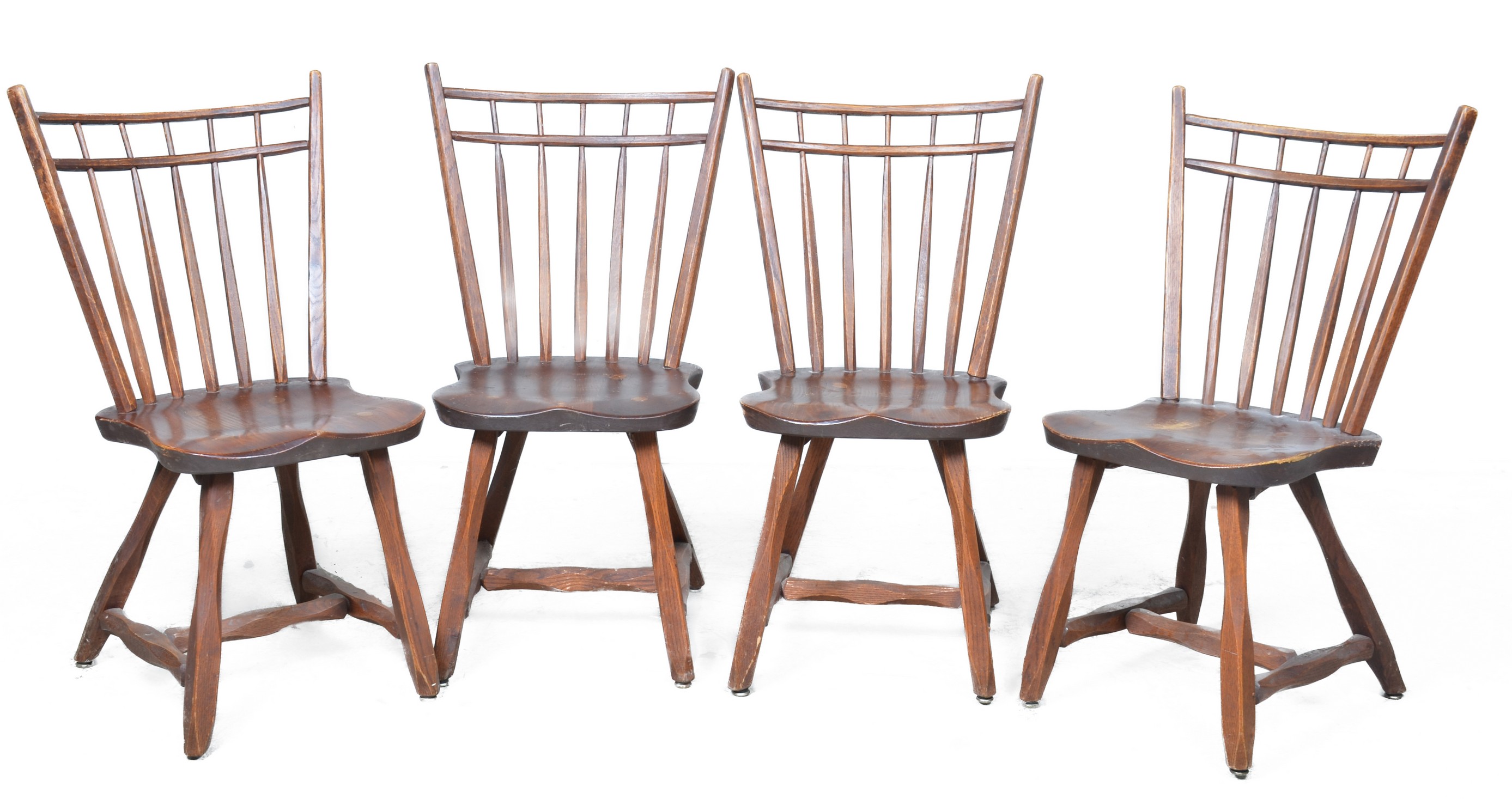 (4) Hunt Country oak side chairs,