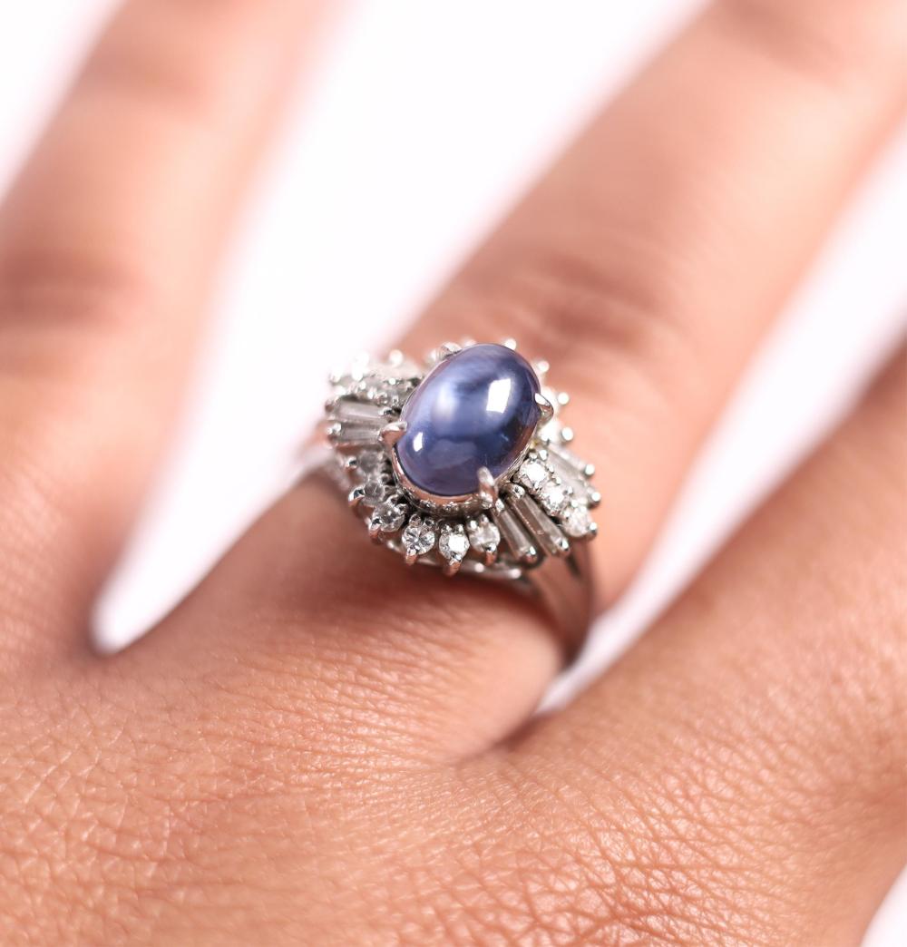 2.39-CARAT STAR SAPPHIRE & DIAMOND PLATINUM