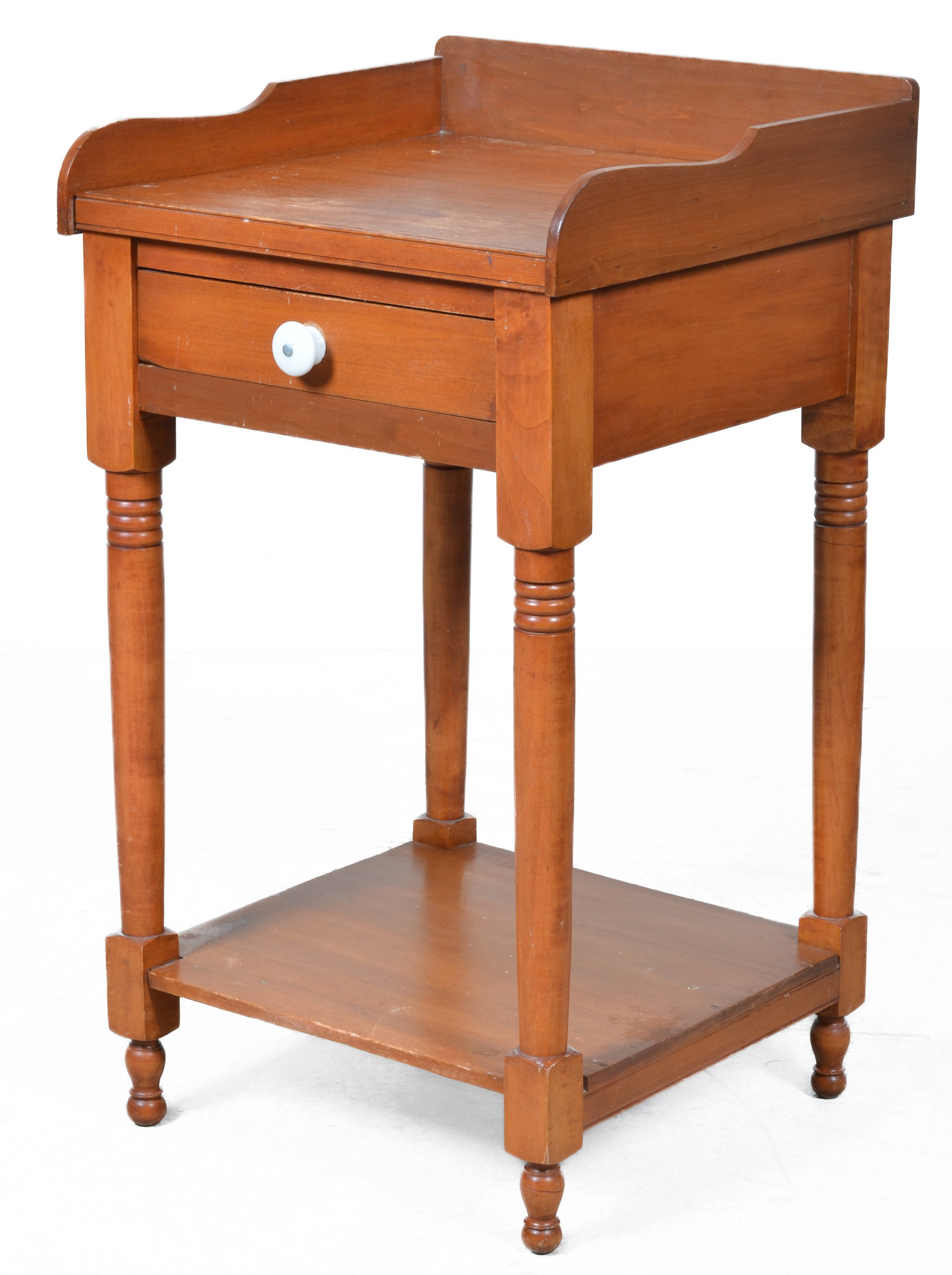 Cherry Sheraton one drawer washstand,