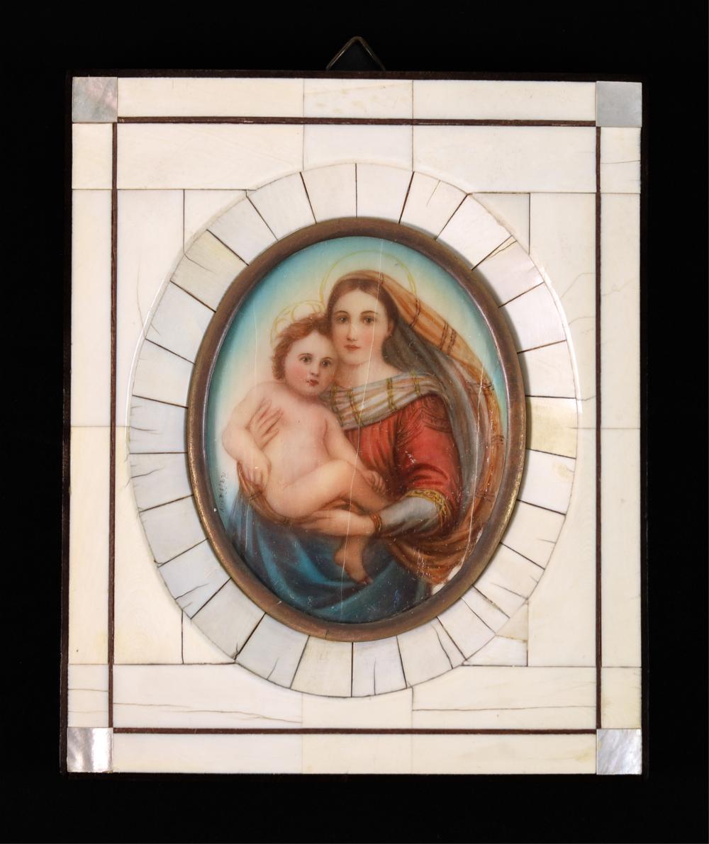 VINTAGE HAND PAINTED SISTINE MADONNA 3b5ad1