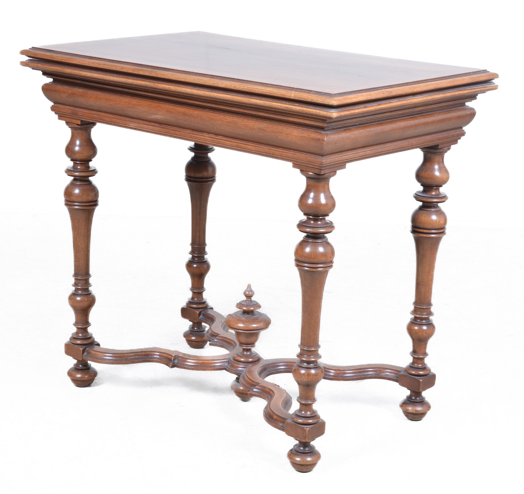 Rococo style mahogany game table, felt