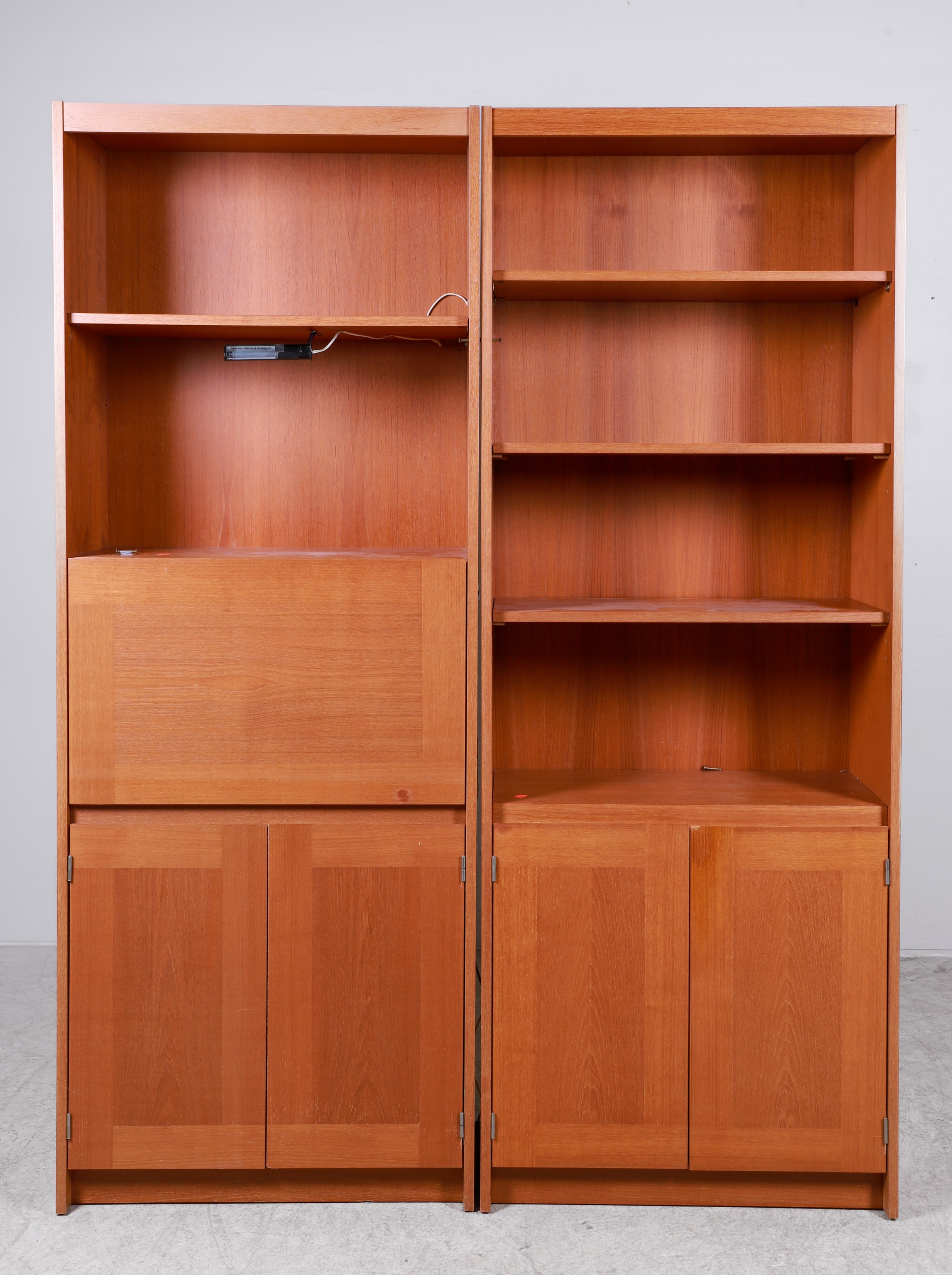 (2) Modern Design open cabinets,