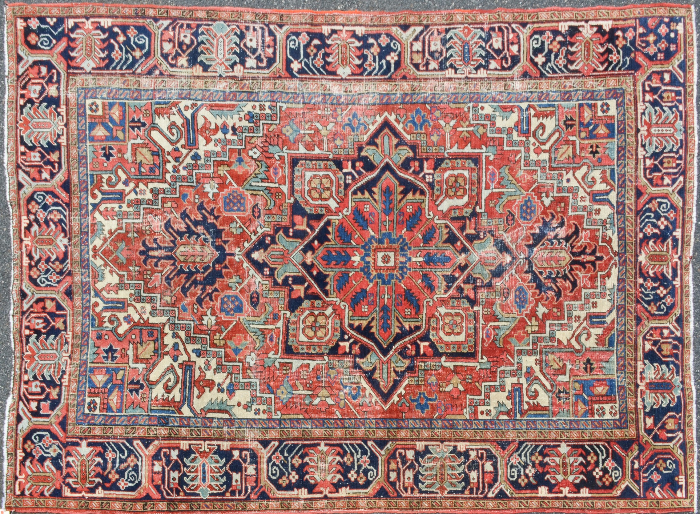 68 X 91 Antique Persian Heriz Rug,