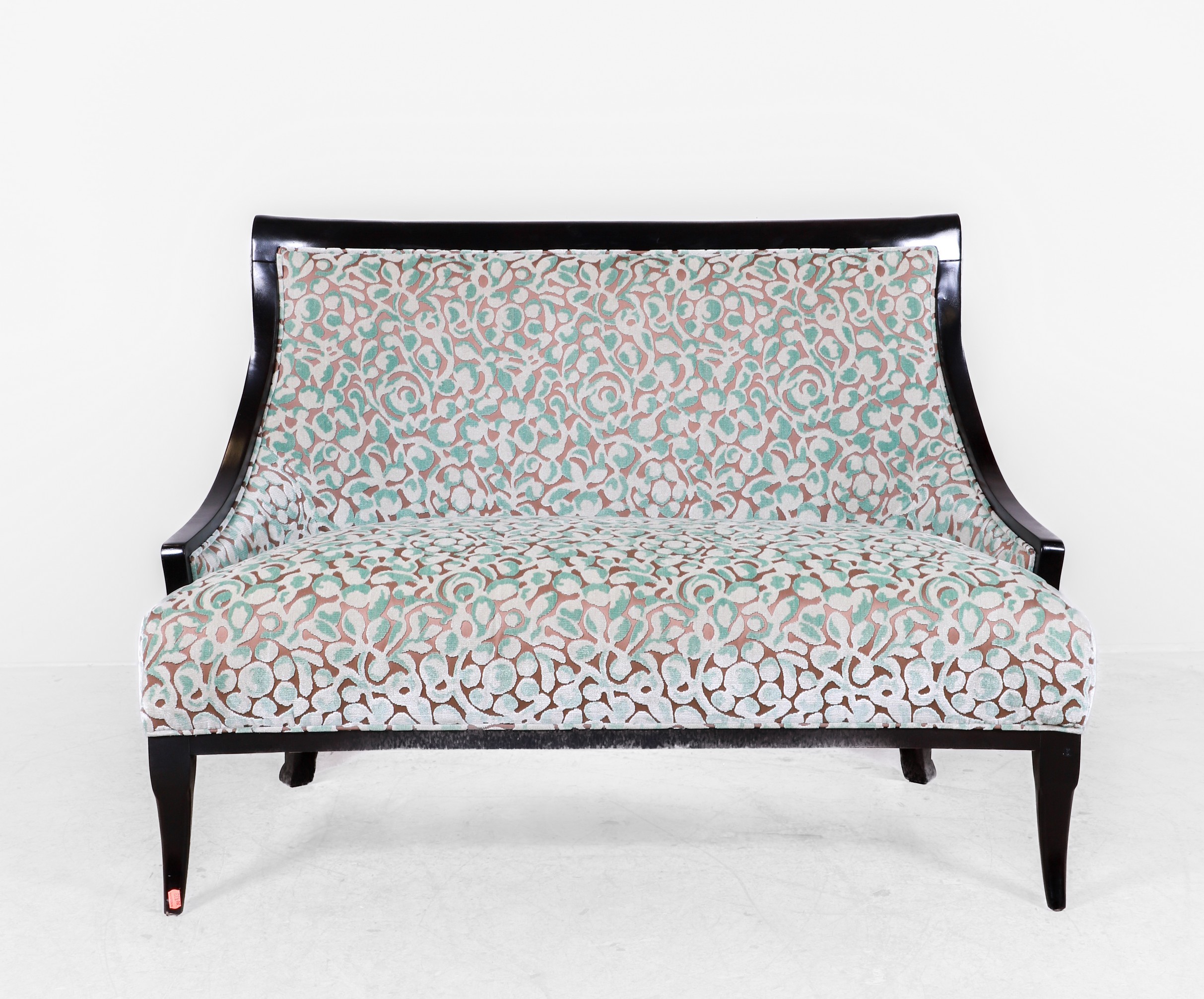 Contemporary ebonized upholstered