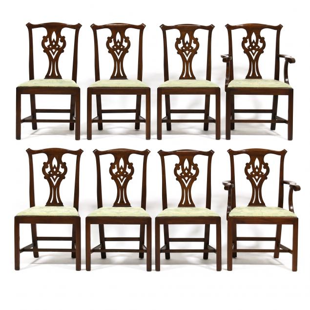 HENKEL HARRIS, SET OF EIGHT CHIPPENDALE