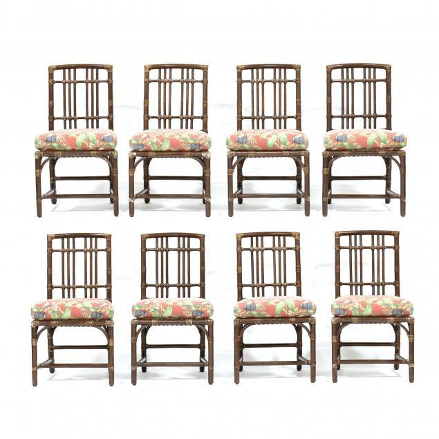 MCGUIRE, SET OF EIGHT BAMBOO CHAIRS