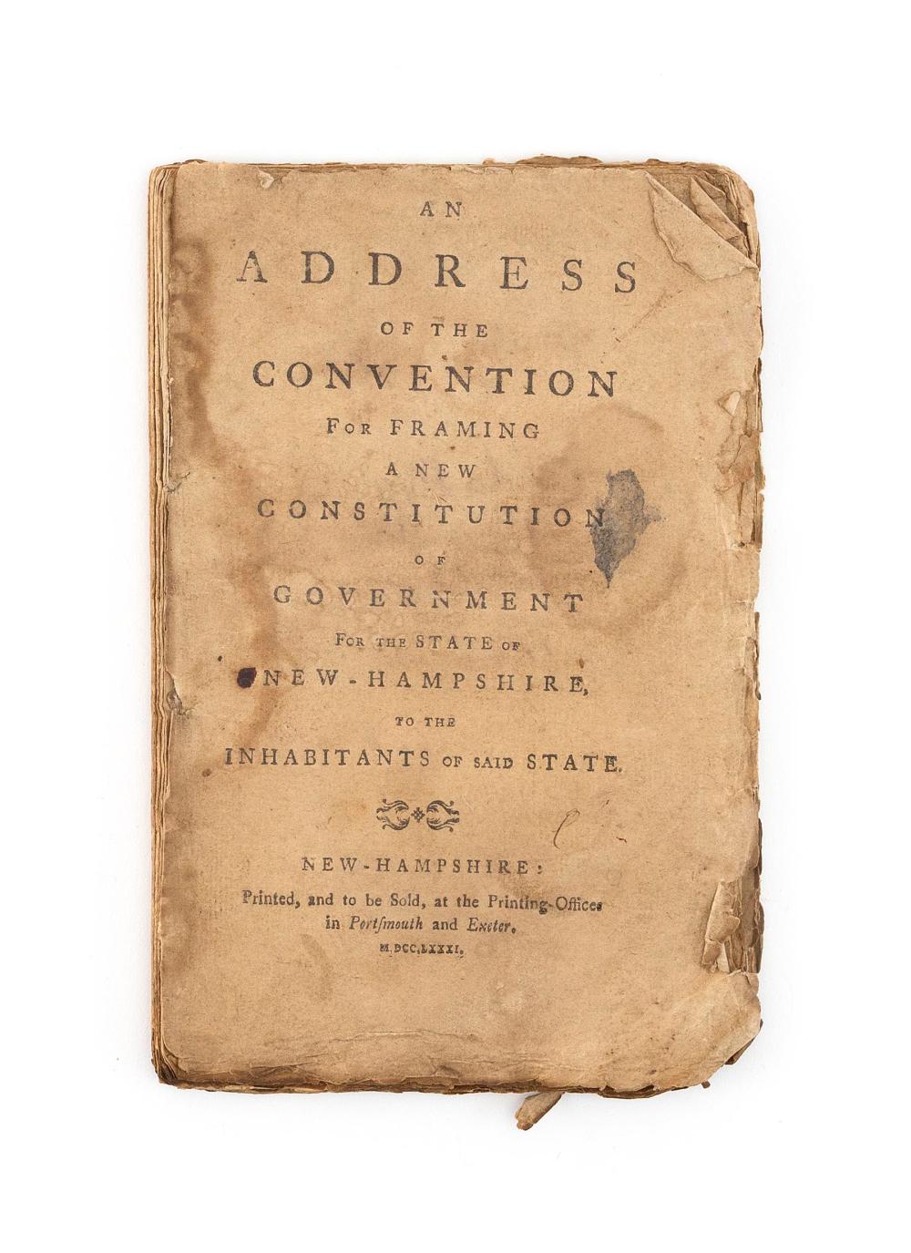 RARE FEDERAL PERIOD BOOKLET “AN ADDRESS