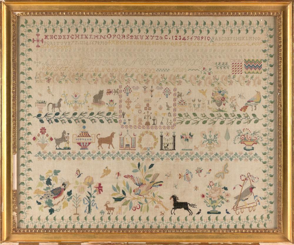 ENGLISH NEEDLEWORK SAMPLER DATED 3b3561