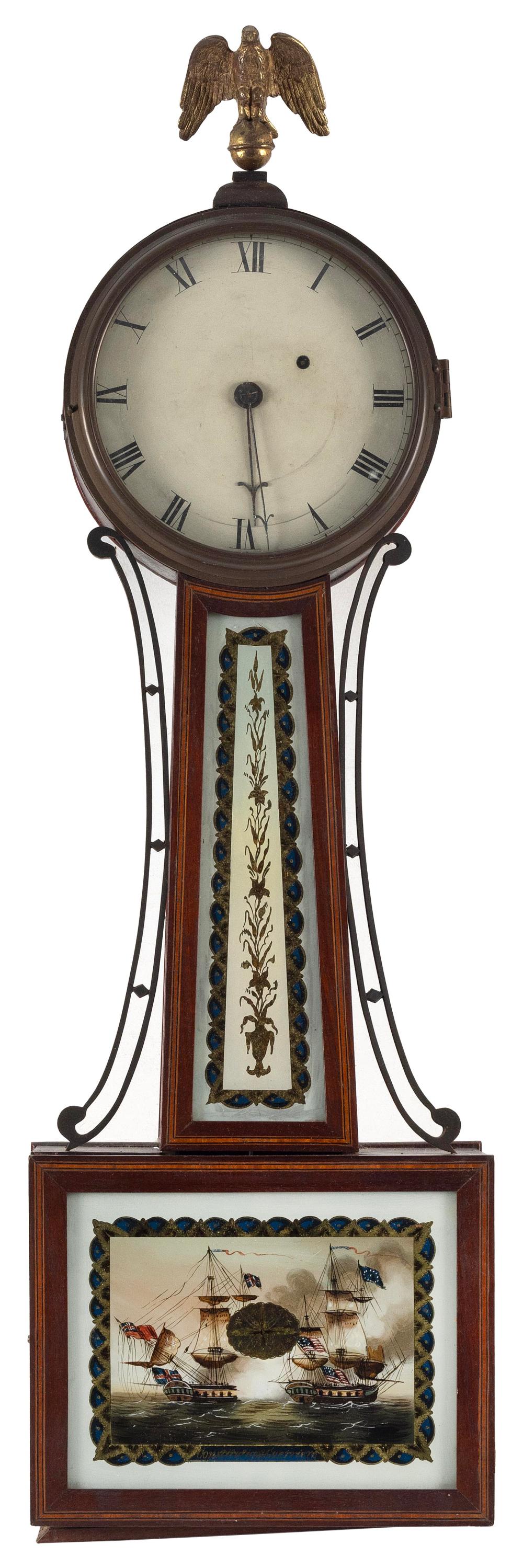 J. BEALS BANJO CLOCK 19TH CENTURY HEIGHT