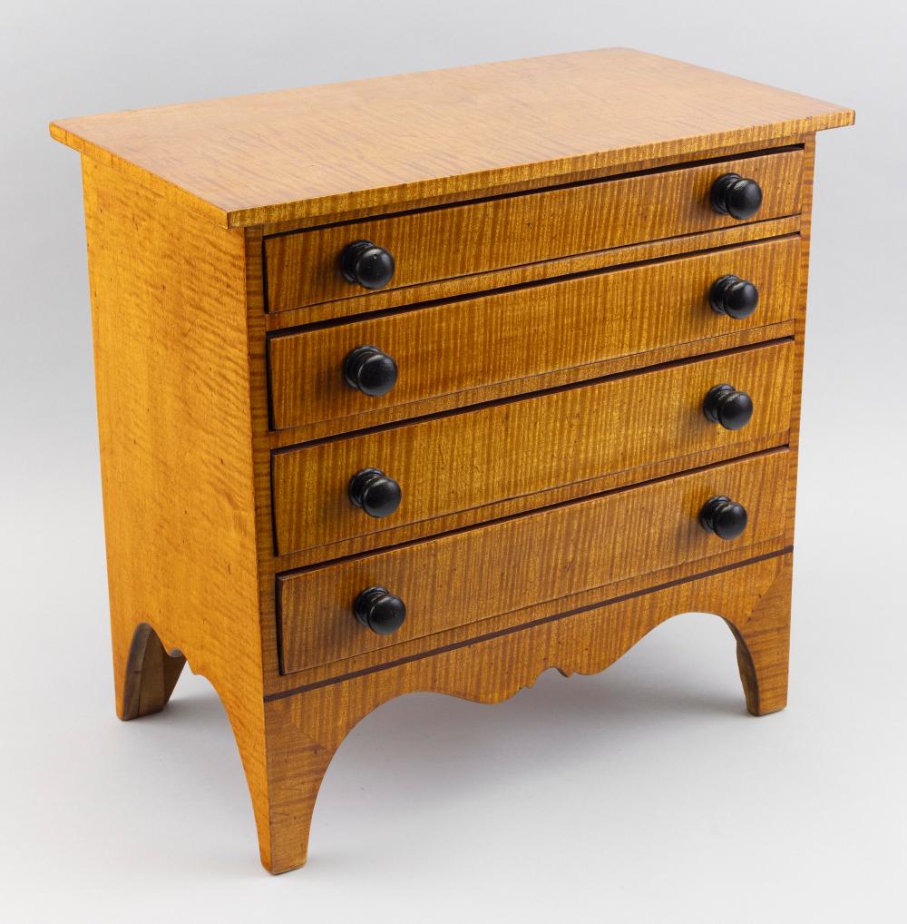 MINIATURE TIGER MAPLE FOUR-DRAWER